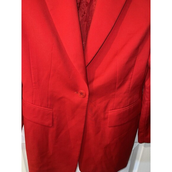 Escada Margaretha Ley Blazer Germany 40 Womens Sz US 10 Wool Red Jacket Vintage - Picture 2 of 10